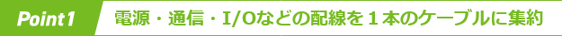 Point 1 電源・通信・I/Oなどの配線を１本のケーブルに集約